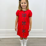 Holly Bow Dress - Red - Sugar Babies Children's Boutique/Meg's Shoppe
