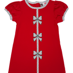 Holly Bow Dress - Red - Sugar Babies Children's Boutique/Meg's Shoppe