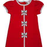 Holly Bow Dress - Red - Sugar Babies Children's Boutique/Meg's Shoppe