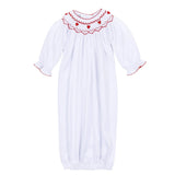 Holly Red Bishop Gown - White/Red Baby Sleepwear Magnolia Baby