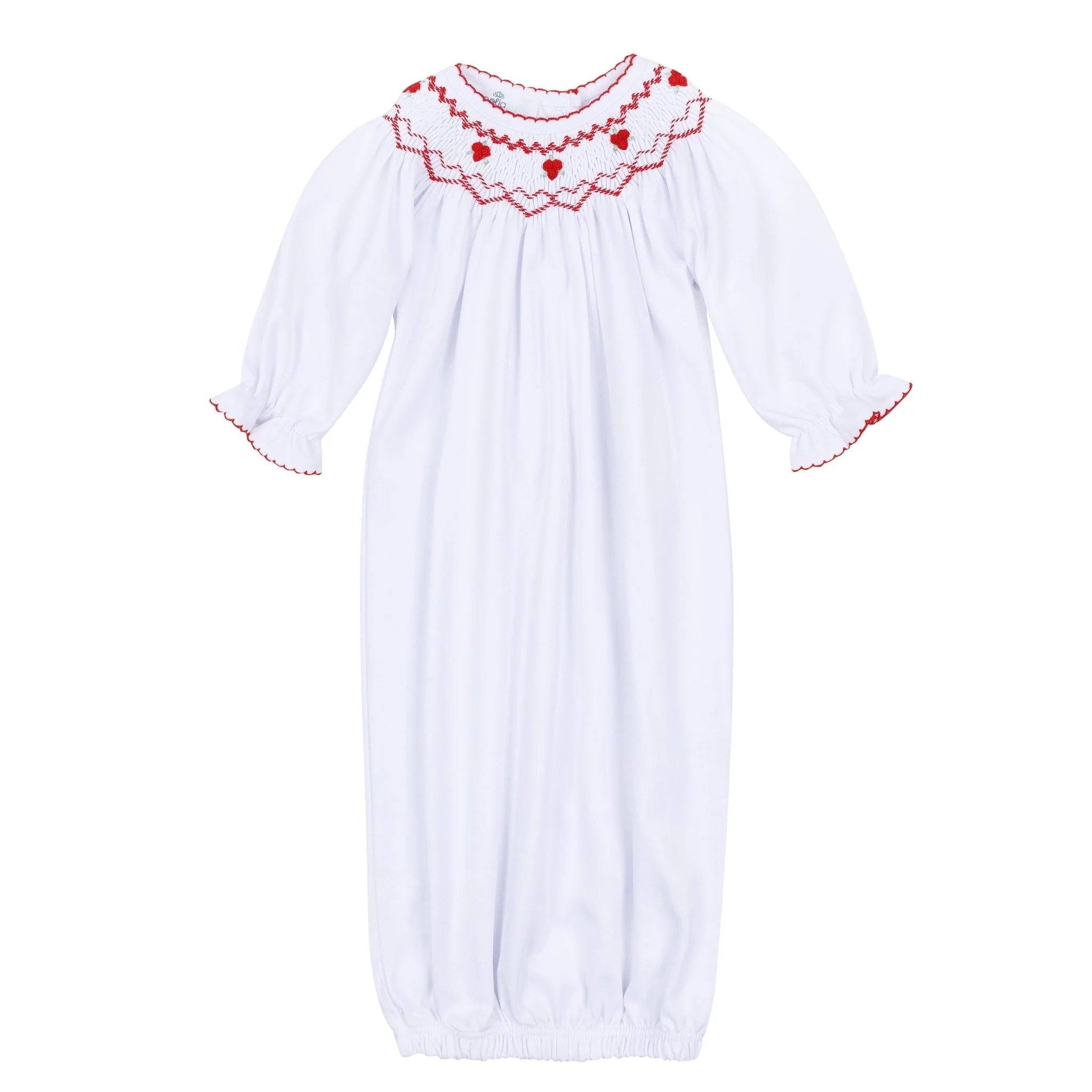 Holly Red Bishop Gown - White/Red Baby Sleepwear Magnolia Baby