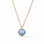 Honeybee Solitaire Necklace - Iridescent Chalcedony Blue Necklaces Julie Vos