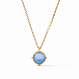 Honeybee Solitaire Necklace - Iridescent Chalcedony Blue Necklaces Julie Vos