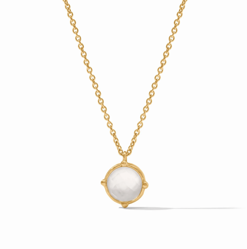 Honeybee Solitaire Necklace - Iridescent Clear Crystal Necklaces Julie Vos