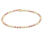 Hope Joy Pattern 2mm Bead Bracelet - Bright Pink Bracelets enewton
