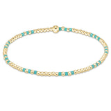Hope Joy Pattern 2mm Bead Bracelet - Turquoise Bracelets enewton