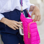 HydroBag Handle - Bright Pink with Pink and Navy Striped Strap Purses + Totes WanderFull