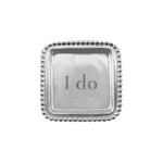 I Do Beaded Square Tray Home Decor Mariposa