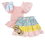 India Top - Pink Ditsy Floral Girls Tops + Tees Bisby