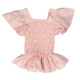 India Top - Pink Ditsy Floral Girls Tops + Tees Bisby