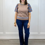 Indy Top - Lace Mocha Sweaters FATE