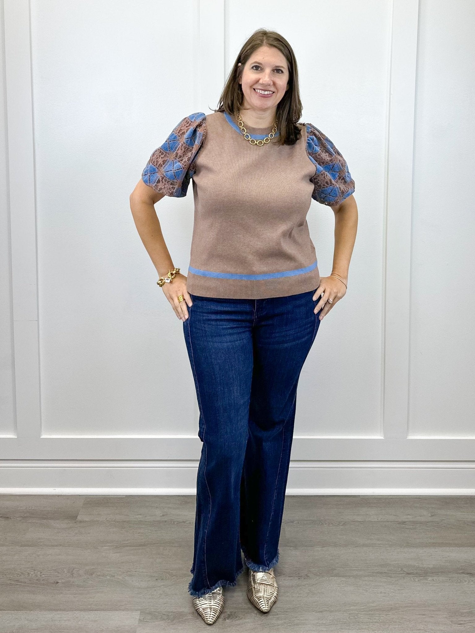 Indy Top - Lace Mocha Sweaters FATE