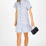 Inez Dress - Blue Floral Short Dresses Duffield Lane