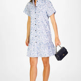 Inez Dress - Blue Floral Short Dresses Duffield Lane