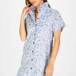 Inez Dress - Blue Floral Short Dresses Duffield Lane