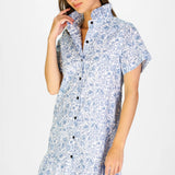 Inez Dress - Blue Floral Short Dresses Duffield Lane