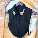 Instant Elevation Faux Collar - Black Rhinestone Misc Accessories Giddy Up Glamour