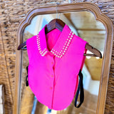 Instant Elevation Faux Collar - Hot Pink Pearl Misc Accessories Giddy Up Glamour