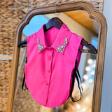 Instant Elevation Faux Collar - Hot Pink Rhinestone Misc Accessories Giddy Up Glamour