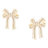 Isla Bow Earrings - Gold/Pearl Earrings Michelle McDowell