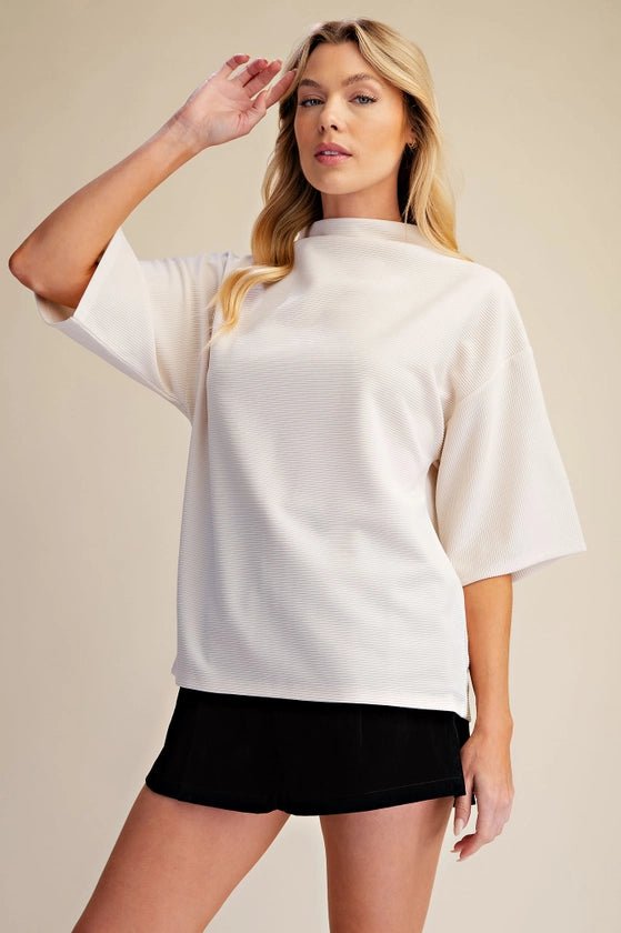 Ivory Hour Mock Neck Top - Sugar Babies Children's Boutique/Meg's Shoppe