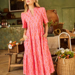Ivy Dress - Rosette Charm Pink Long Dresses Mary Square