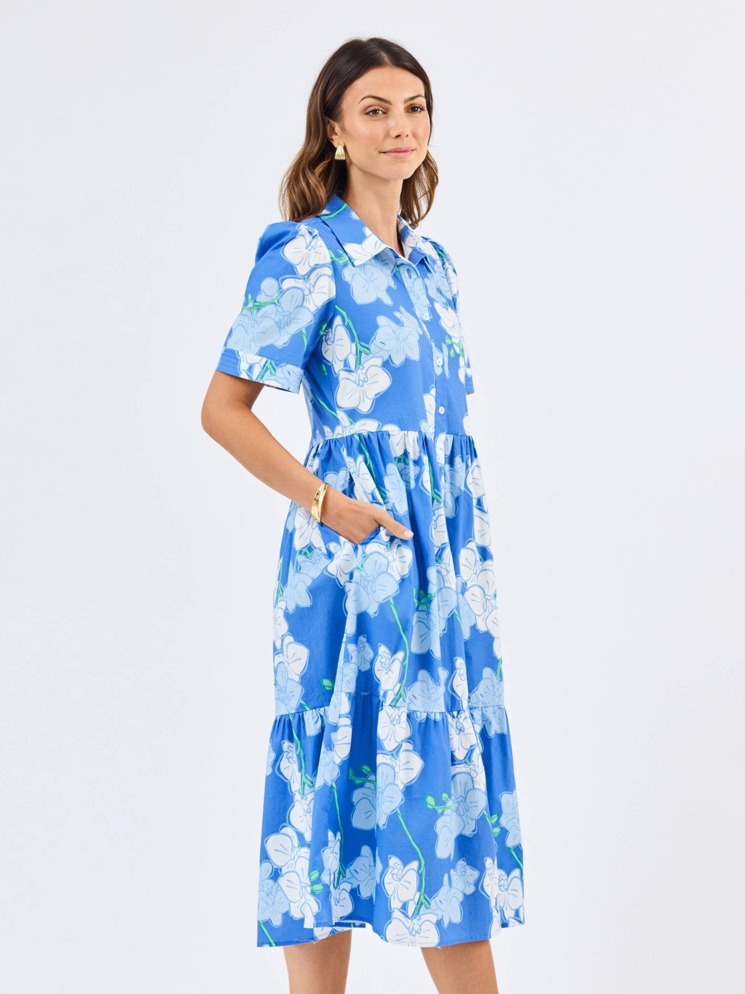 Jema Dress - Orchid Revere Blue Long Dresses Mary Square
