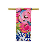 Jewel Chinoiserie Blooms Tea Towel Textiles Rachel Brooks Design, LLC