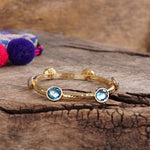 Jeweled Golden Bangle - Blue Bracelets PennyLine inc