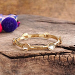 Jeweled Golden Bangle - Clear Bracelets PennyLine inc