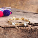 Jeweled Golden Bangle - Clear Bracelets PennyLine inc