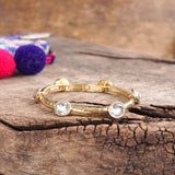 Jeweled Golden Bangle - Clear Bracelets PennyLine inc