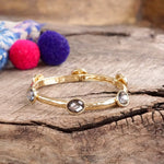 Jeweled Golden Bangle - Gray Bracelets PennyLine inc