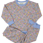 Jogger Set - Blue Floral Girls Sets Sage & Lilly