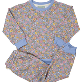 Jogger Set - Blue Floral Girls Sets Sage & Lilly