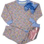 Jogger Set - Blue Floral Girls Sets Sage & Lilly