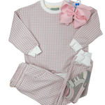 Jogger Set - Pink Gingham Girls Sets Sage & Lilly