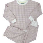 Jogger Set - Pink Gingham Girls Sets Sage & Lilly