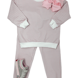 Jogger Set - Pink Gingham Girls Sets Sage & Lilly