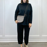 L/S Turtle Neck Combo Top - Black Sweaters Tribal