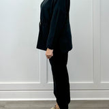 L/S Turtle Neck Combo Top - Black Sweaters Tribal