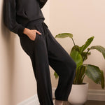 Jogger w/ Hem Pleats & Pockets - Black Pants Tribal