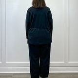 L/S Turtle Neck Combo Top - Black Sweaters Tribal