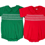 Joseph Smocked Bubble - Red Boys Bubbles + Rompers Sweet Dreams
