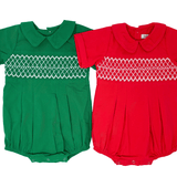Joseph Smocked Bubble - Red Boys Bubbles + Rompers Sweet Dreams
