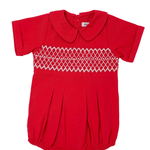 Joseph Smocked Bubble - Red Boys Bubbles + Rompers Sweet Dreams