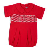 Joseph Smocked Bubble - Red Boys Bubbles + Rompers Sweet Dreams