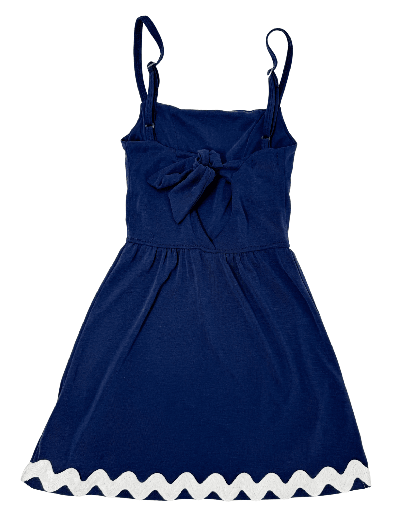 Josie Dress w/ Ric Rac - Navy Girls Play Dresses Area Code 407