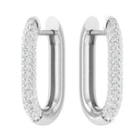 Juliette Pavé Huggie Hoop - Silver - White Topaz Earrings Dean Davidson