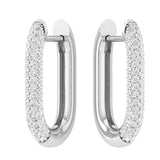 Juliette Pavé Huggie Hoop - Silver - White Topaz Earrings Dean Davidson